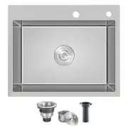 20x16x9 in. Drop in Kitchen Sink 304 Stainless Steel with 2 Holes, Wet Bar Pr...