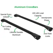 Fits Vauxhall Frontera 1998–2003 Roof Rack Cross Bars Carrier Rails Black 2Pcs