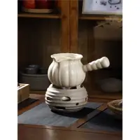 在飛比找ETMall東森購物網優惠-罐罐茶煮茶器套裝粗陶煮茶奶壺罐酒精爐室內家用圍爐煮茶器具全套