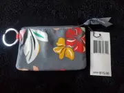 Vera Bradley COASTAL PARADISE Gray Multicolor Zip ID Case Card Coin Holder NWT