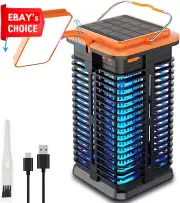Solar Bug Zapper LED Light Rechargeable Mosquito Killer Outdoor Indoor Cordless