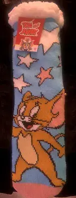 Tom & Jerry Serpa Socks OSFA Tread Bottom WB Birthday Gift