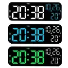 LED Digital Alarm Clock Modern Temperature Display for Bedside Office Dorm