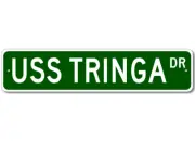 USS TRINGA ASR 16 Ship Navy Sailor Metal Street Sign - Aluminum