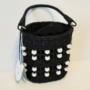 Pearl Embellished Basket Bucket Bag - Kate Spade x Target Black