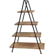 LVD Wood Metal 142cm Dark Shelf Unit A Frame Stand - Brown/Black