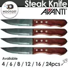 Avanti Jumbo Steak Knife Set Stainless Steel Knives Wood Handle Cutlery Dinner