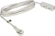 Slimline 2232 Angled Flat Plug Extension Cord, 3 Wire, 13 Foot, White