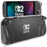 ProCase Protective Case for Nintendo Switch 2 2025, Clear Cover Protector Switch 2 Accessories, Anti-Scratch, Shock-Absorption, Ergonomic Grip Design, Easy to Install -Clear