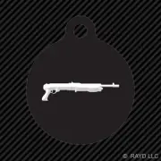 SPAZ 12 Keychain Round with Tab dog engraved many colors Shotgun Shotty shot gun