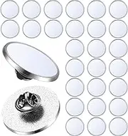 Hanaive 30 Pcs Sublimation Blank Pins 0.98'' DIY Button Badge Kit Sublimation Silver Blank Aluminum Sheet with Butterfly Pin Backs for DIY Craft Jewelry Lapel Making School Supplies Gift