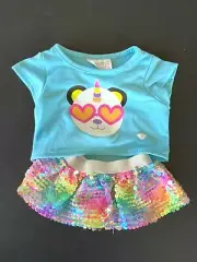 Build a Bear Teddy Bear Clothing - Pandacorn Skirt Set Outfit 2 pc.- New