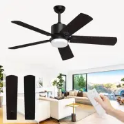 Ceiling Fans with Lights and Remote, Black Outdoor Fan with Adjustable Light ...