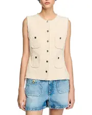 Sandro Decorative Tweed Waistcoat