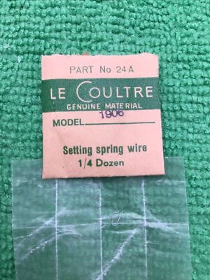 Jaeger Lecoultre Setting Spring Wire Cal. 1906 Part 440 24A, NOS