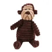 MONKEY PLUSH CORDUROY PET DOG SQUEAKY TOY