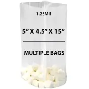 1.25Mil 5" X 4.5" X 15" | Clear Gusseted Bags, Heat Sealable | Multiple Bags