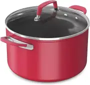 Ninja C20480 Foodi NeverStick Vivid 8-Quart Stock Pot with Glass Lid, Nonstick,