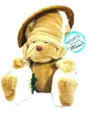 Vtg NOS Orilla Sapient Plush Fishing Gorilla Wow Company White & Tan Straw Hat