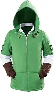 [Ya-cos] The Legend of Zelda Link Hooded Hyrule Warriors Zipper Coat Jacket Green