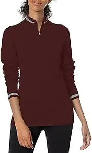 [Cutter & Buck] Women's Soft Cotton Lakemont Tipped Half Zip Pullover Sweater
