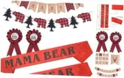 Lumberjack Welcome Baby Shower Decoration, Timber Plaid Baby Shower, Jute red
