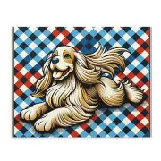 Puzzle (120, 252, 500-Piece) Gingham Cocker Spaniel Art Print Decor