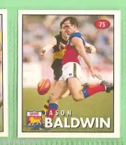 1996 AFL SELECT STICKER #75 JASON BALDWIN, FITZROY LIONS