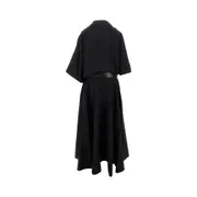 [ALAIA] ALAIA Cady asymmetrical dress with belt Woman 40 40 Black