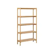 Modern Home Braidwood Shelving Unit 86cm(W)x30cm(D)x160cm(H)- Natural Oak
