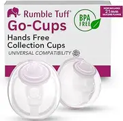 Go-Cups Wearable Hands-Free Collection Cups, 8oz Large Capacity, 4 Easy to Clean Parts-Include 21mm Inserts, Compatible with Most Electric Breast Pumps