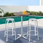 Bar Table Stools Outdoor Setting Bistro Set Patio Furniture Adjustable Silver