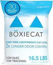 Boxie® Air Unscented 30 Day Odor Control Clumping Cat Litter, 16.5lb Boxiecat 99.9% Dust Free Plant- Based Kitty Litter