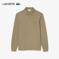 在飛比找momo購物網優惠-【LACOSTE】男裝-經典修身長袖Polo衫(卡其色)