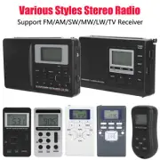 Radio Mini Digital Pocket LCD FM/MW/SW Stereo Radio Rechargeable with Headset