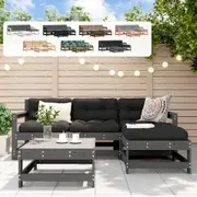 Outdoor Lounge Set 5 Piece Sofa and Table with Cushions Solid Wood vidaXL