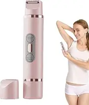 Womens Shaver Electric,Lady Bikini Area Shaver - Facial Hair Bikini Razor Double Head for Lip Chin Pubic, Portable Underarm Trimmer