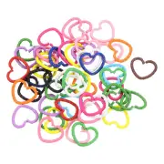 Open Jump Rings 14mm Colorful Heart Connectors 50Pcs Set of Multi Color