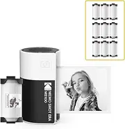 KODAK Memo Shot ERA Kids Instant Camera and Photo Label Printer, White (Camera with 1 Roll One Touch Label Cartridge + 9 Rolls Cartridge Set)