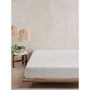 Linen House 200GSM Kind Cotton Bedding Mattress Protector Bed Cover White