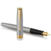 Excellent Stainless Steel Parker Sonnet Series Fine (F) Nib Fountain Pens No Box