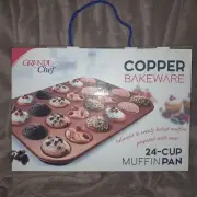 Grande Chef Copper Bakeware 24-cup Mini Muffin Cupcake Pan