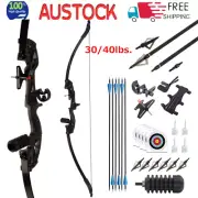 51"Takedown Recurve Bow and Arrow Set Arrow Rest Arm Guard Target Face Gifts