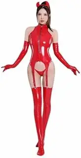 [GRRKDFQ] Women Lingerie Open Crotch Bodysuit Jumpsuits With Garters Bodysuit