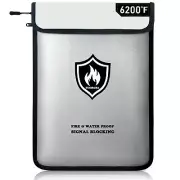 6200°F Upgraded Fireproof Document Bag, 15.7 x 11.4 Faraday Bag, Fireproof Money