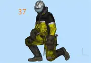 Resin 1/64 Diorama Worker Series Scene Mini Painted Figure Toy Kneeling Worker