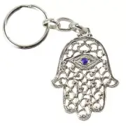 LUCKY HAMSA Key Chain Ring Evil Eye Amulet Pendant Judaism Kabbalah Jewish Charm