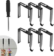 AccEncyc 6Pcs Cubicle Hooks Cubicle Hangers Adjustable Over The Door Hooks for 1 3/8 Inch to 3 1/2 Inch Thickness Cubicle Walls and Doors to Hang Coat, Purse, Bags, Whiteboard