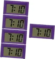 5pcs Car Electronic Watch Digital Clock Mini Clock Auto Dashboard Clock Car Clock Digital Watch Automatic Pocket Watch Auto Clock Car Dashboard Clock Stick on Clock Plastic Purple JECOMPRIS