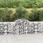 Arched Gabion Baskets 2 pcs 200x50x80/100 cm Galvanised Iron vidaXL